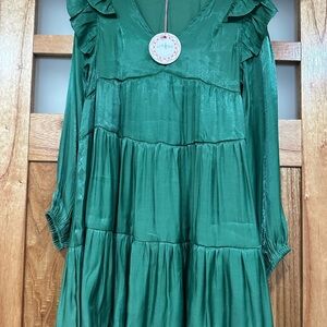 Umgee Kids Dress in Rich Green